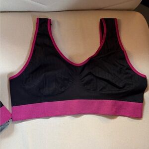 SHEIN Black and Pink Sports Bra